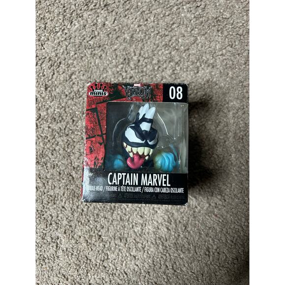 Funko Minis Marvel Venom #08 CAPTAIN MARVEL Bobble-Head Figure New - Picture 1 of 6